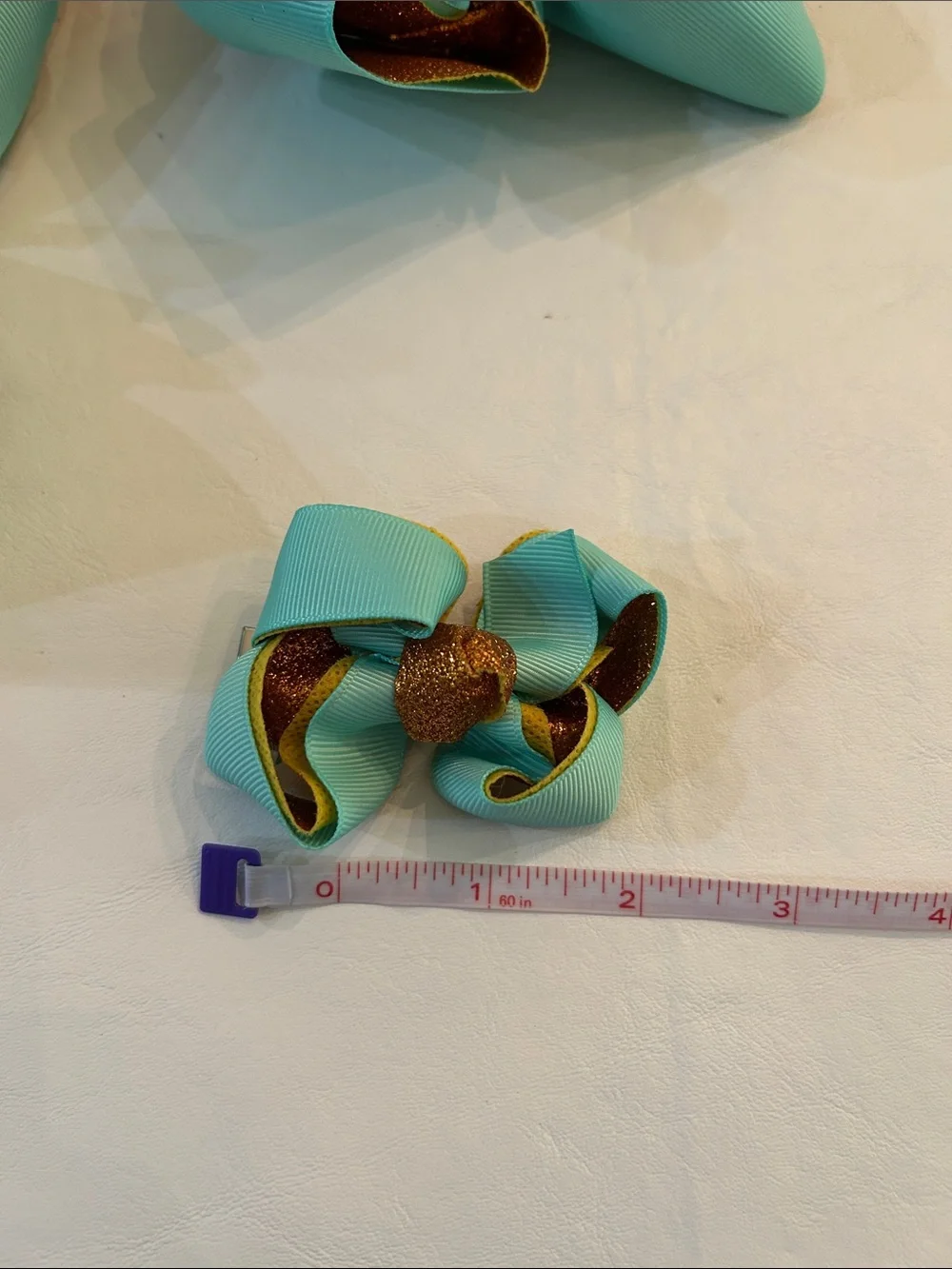 Turquoise and Gold Layered Hair Bow Bundle